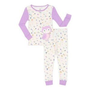 Kid's Pajama Set Purple Owl Long Sleeve Top & pants 2T